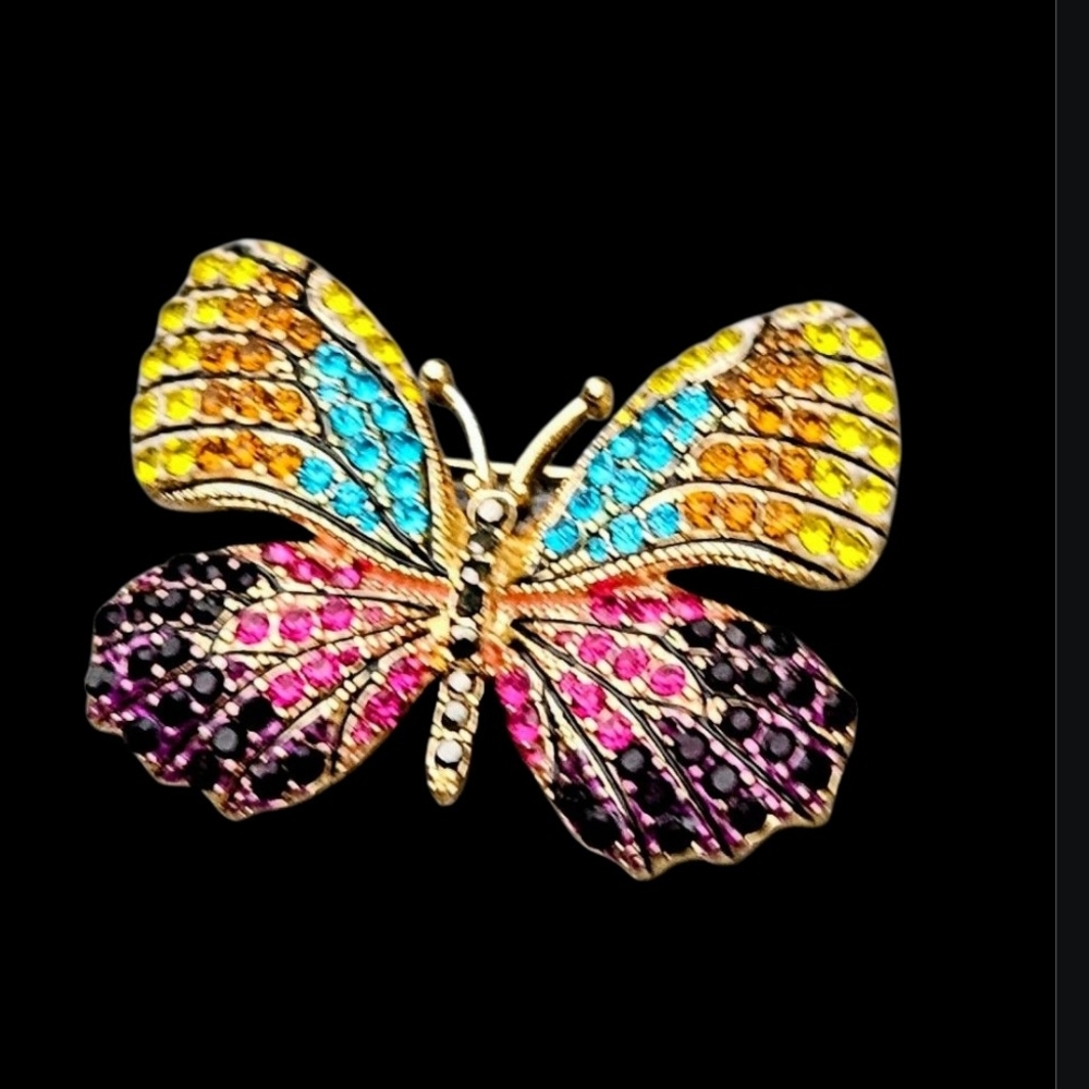 Napier Multicolor Butterfly Brooch